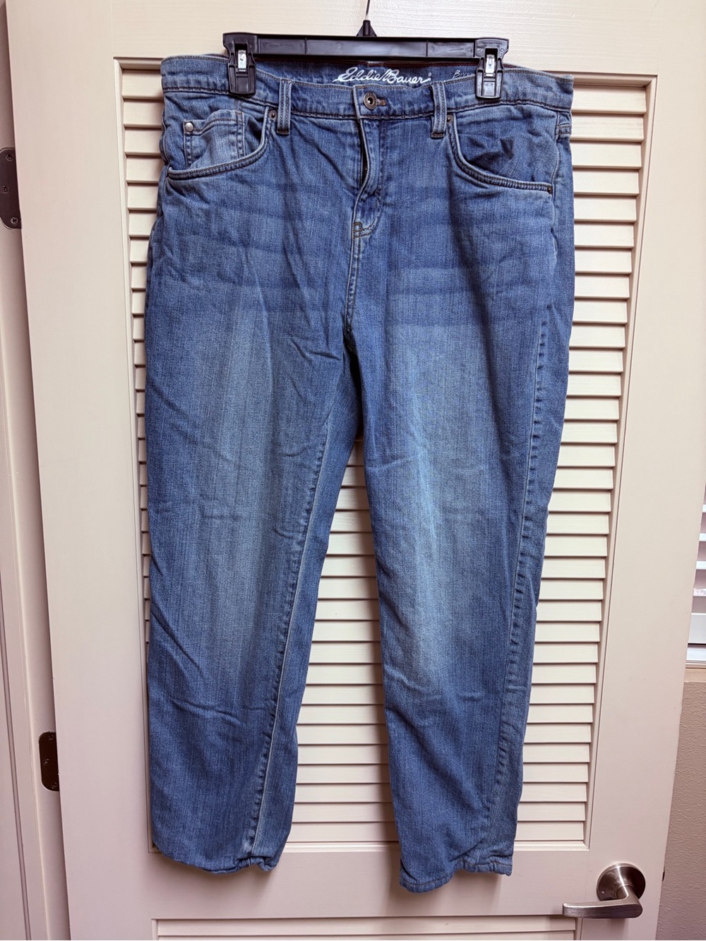 Eddie Bauer Lined Jeans Womens P12 Petite Boyfriend Mid Rise Straight Flannel